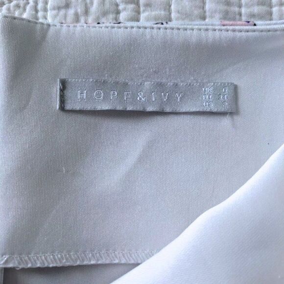 Hope & Ivy Mini Pencil Dress Floral Mirrored Print Cocktail Slit Summer Size 2 - Picture 12 of 13